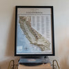 Surf Map of California - Shutter and Frame