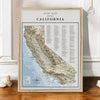 Surf Map of California - Shutter and Frame