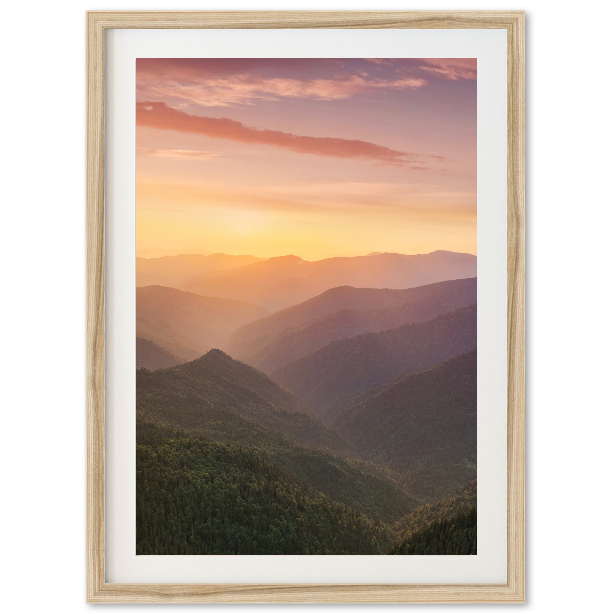 a picture of a sunset in the mountains