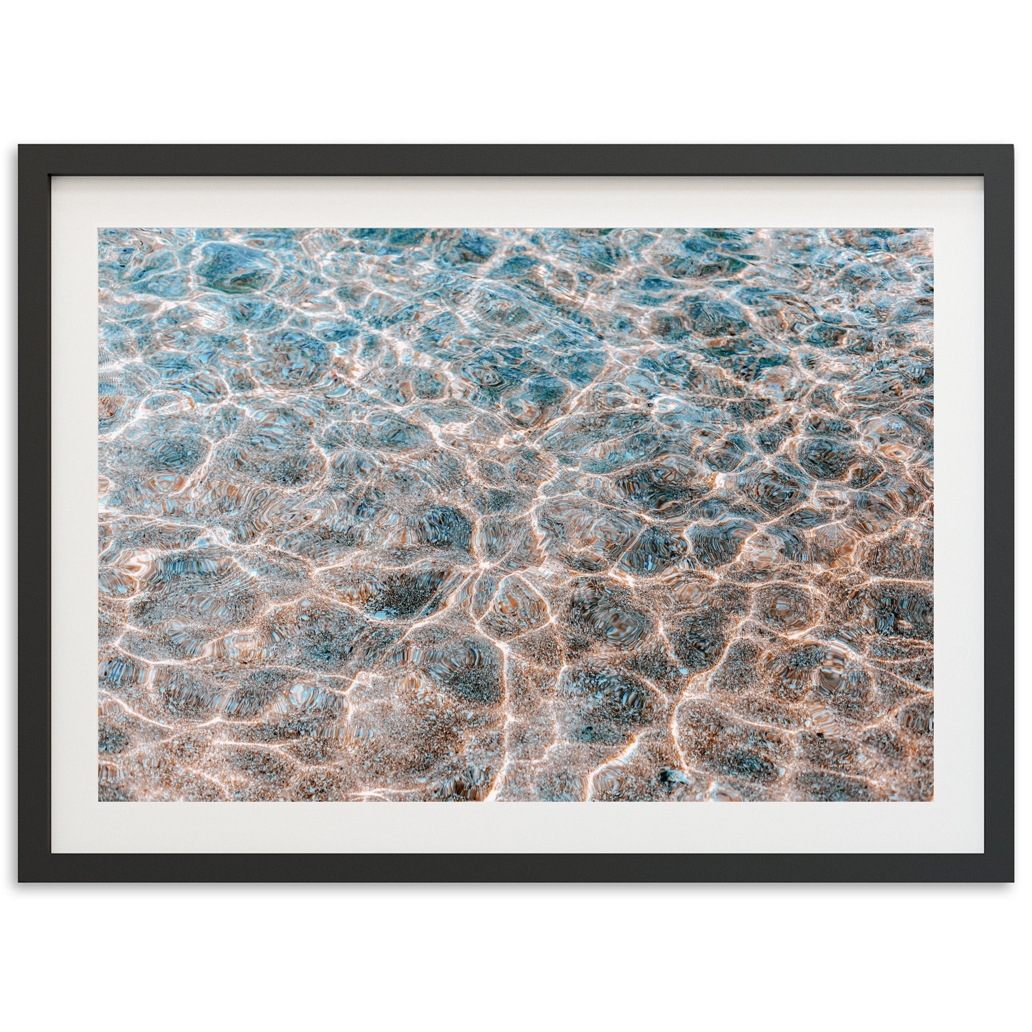 a picture of water with a black frame