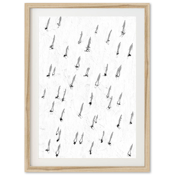 a black and white drawing of birds on a white background