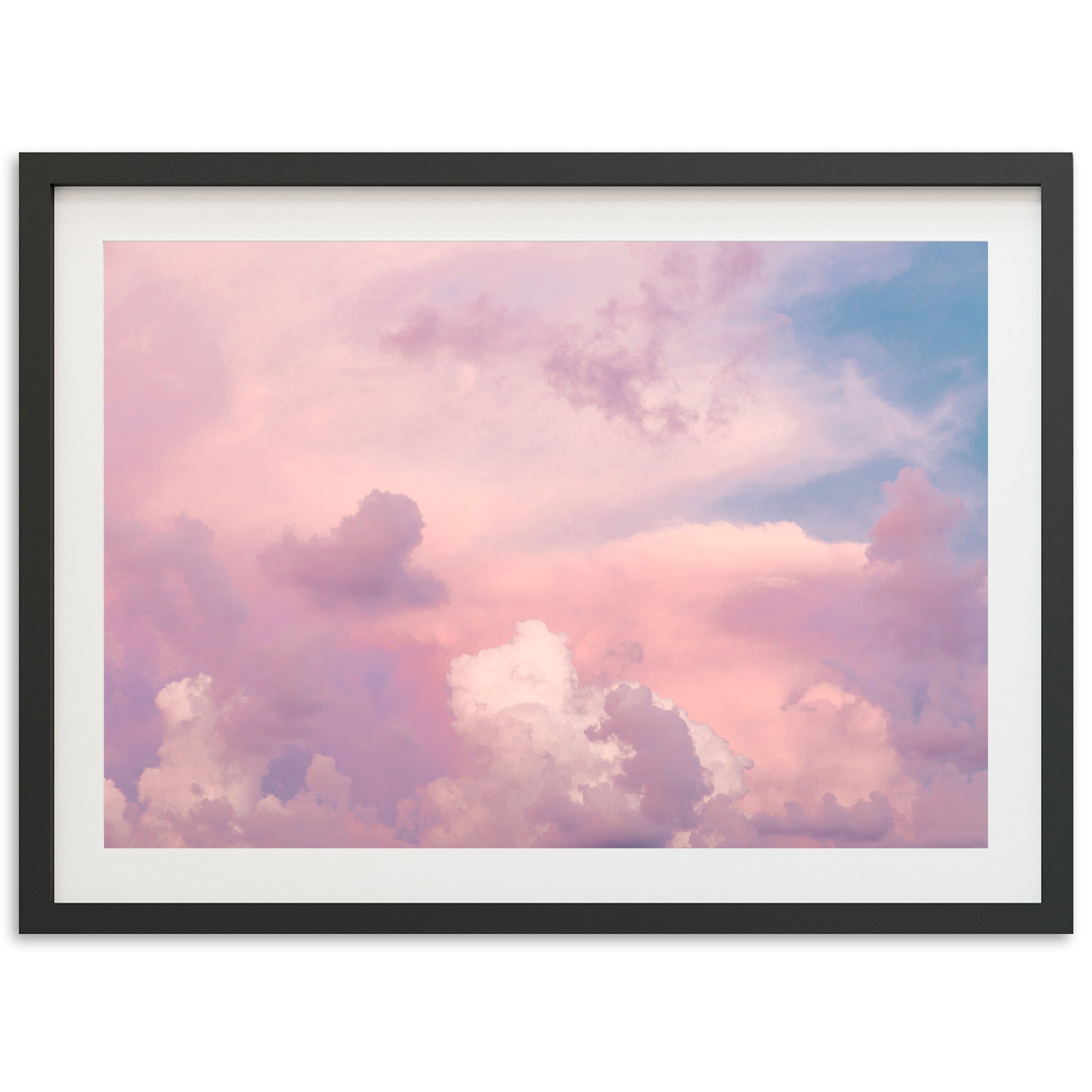 a picture of a pink and blue sky with clouds