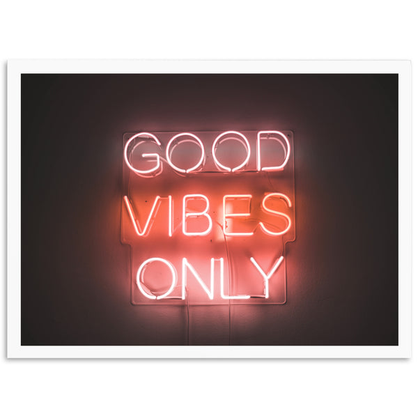 a neon sign that says good vibes only