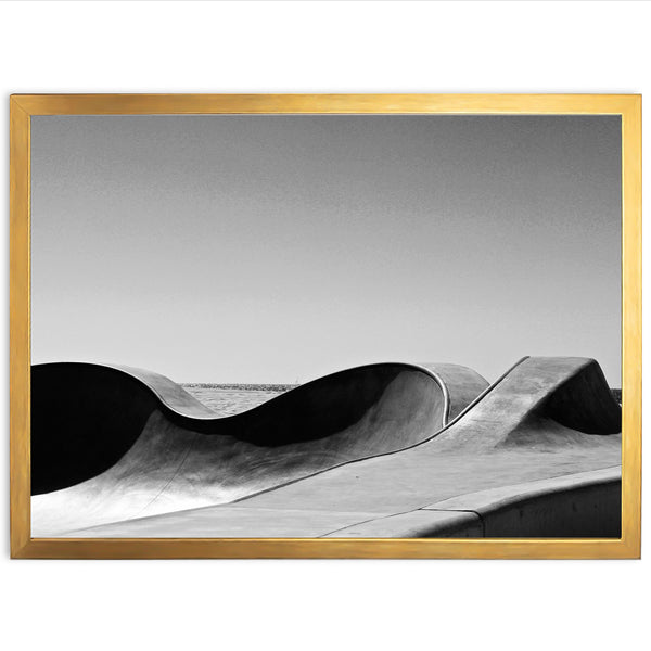 a black and white photo of a skate park