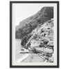 a black and white photo of a beach