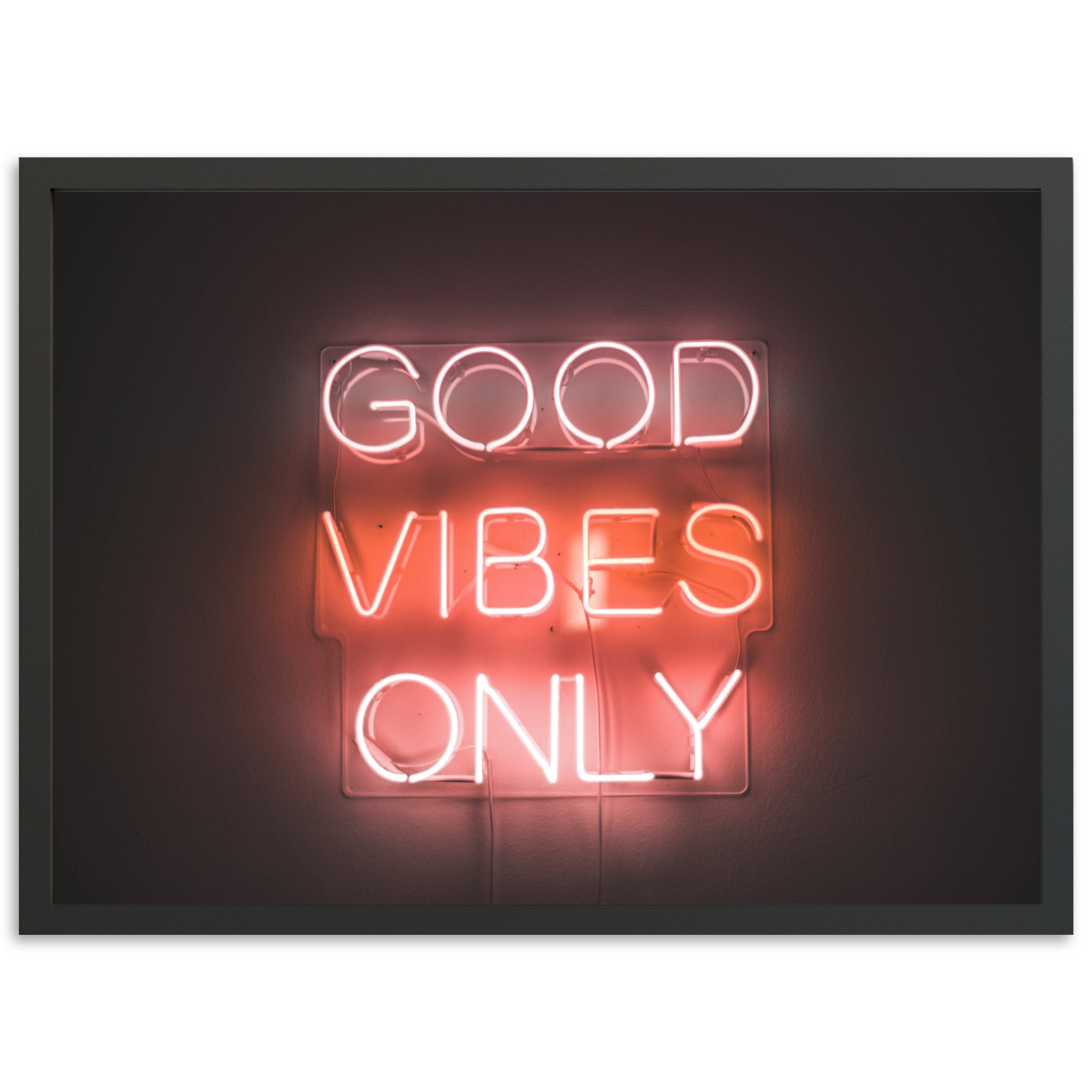 a neon sign that says good vibes only