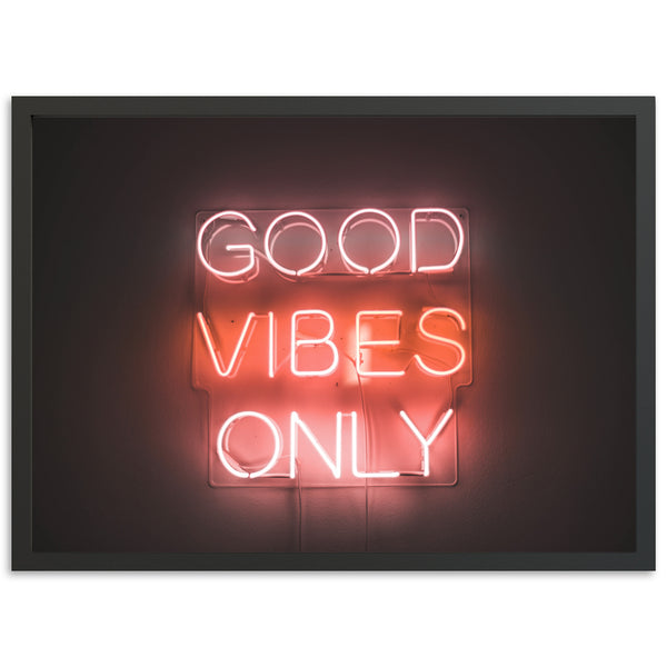 a neon sign that says good vibes only