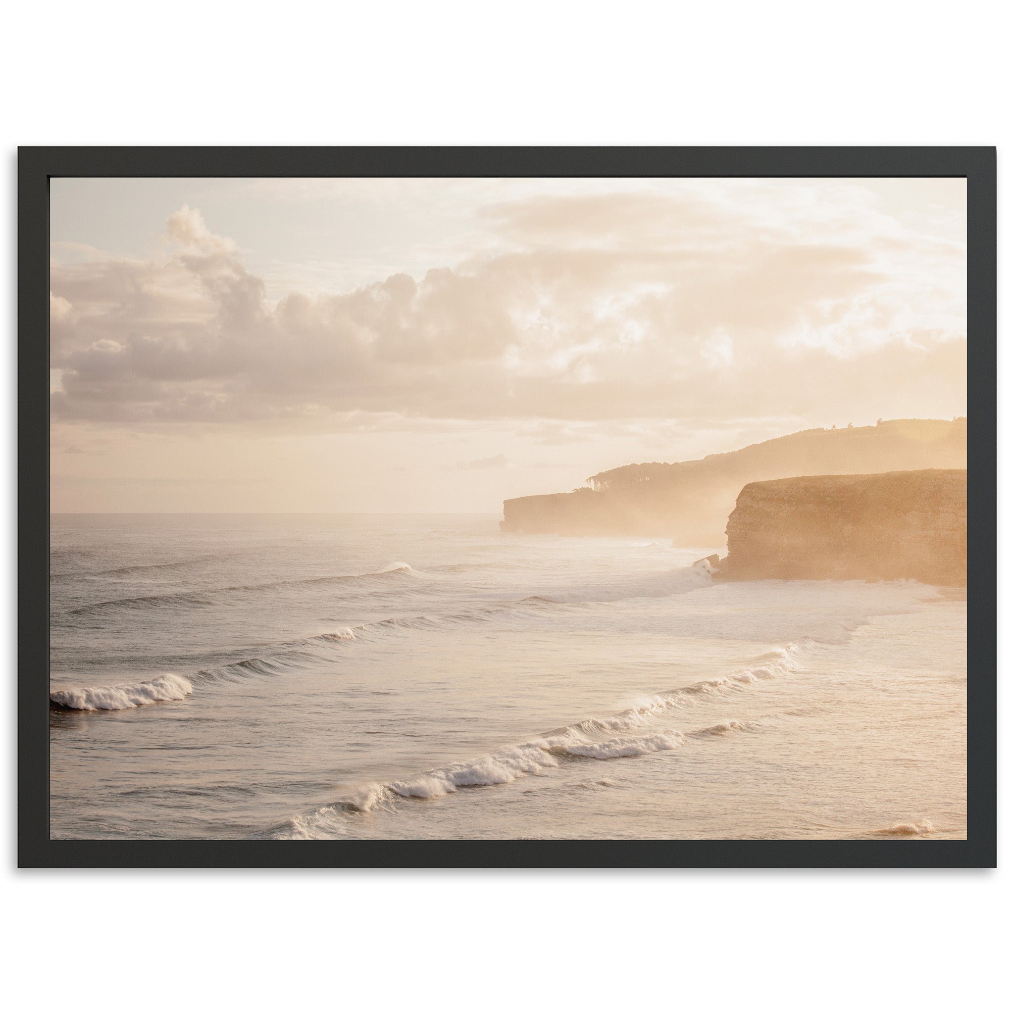 a picture of a beach with waves coming in