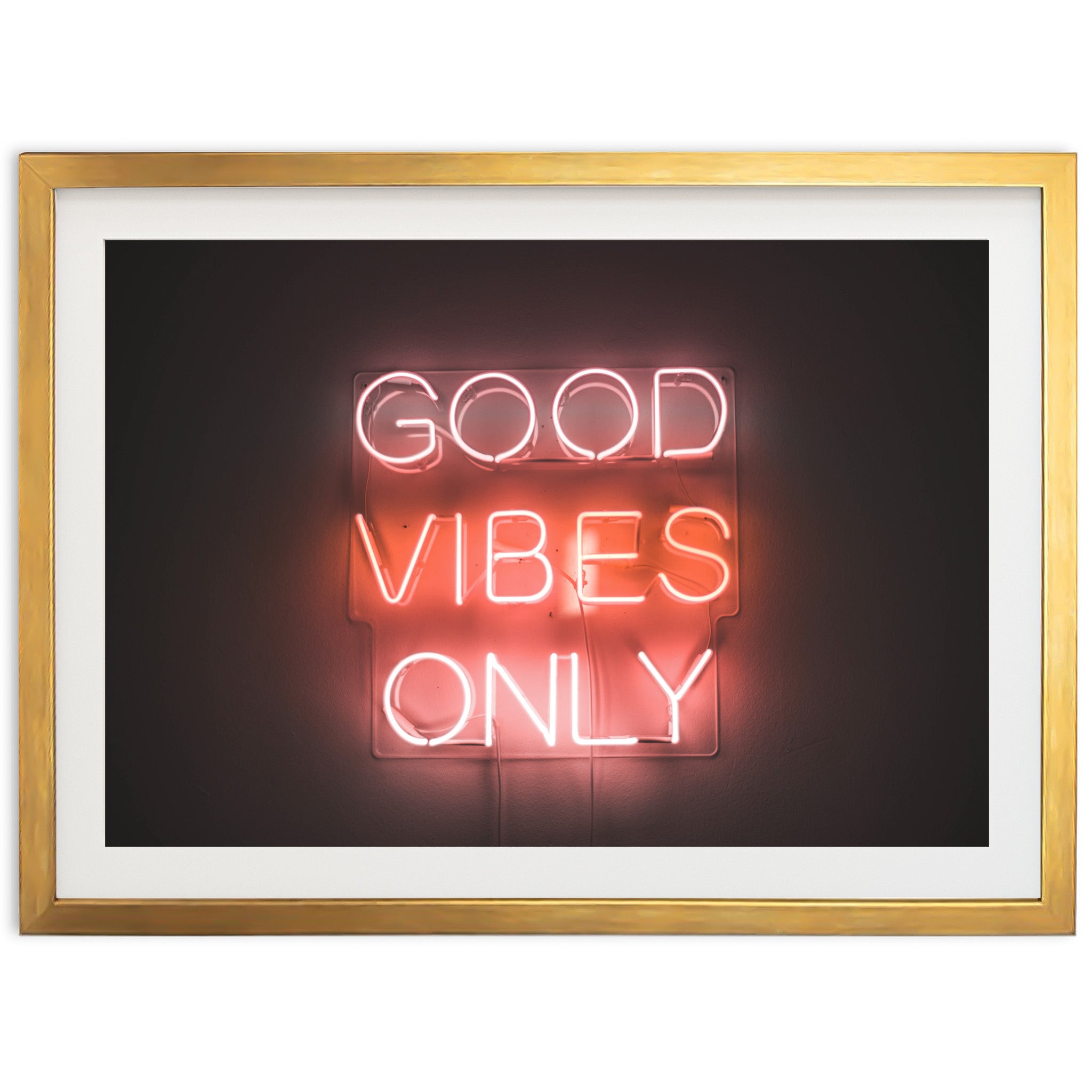 a neon sign that says good vibes only