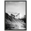 a black and white photo of a wave in the ocean