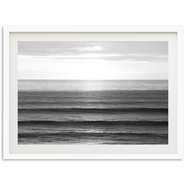 a black and white photo of the ocean