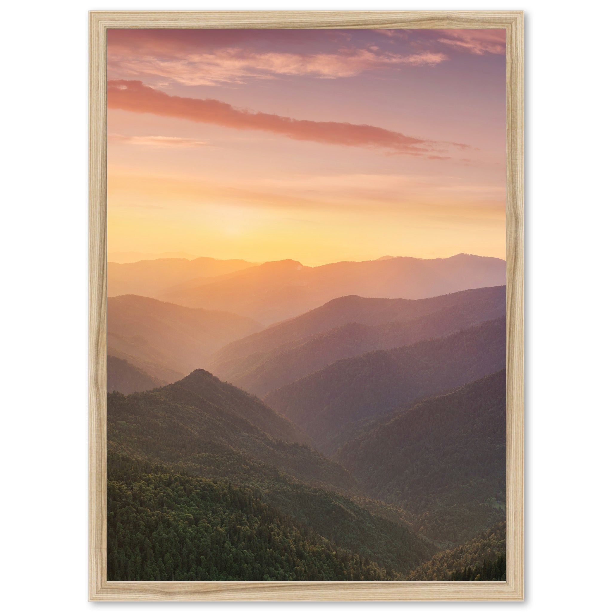 a picture of a sunset in the mountains