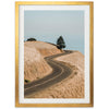 a picture of a dirt road going up a hill