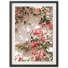 a picture of red flowers on a white wall