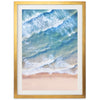 a painting of a beach with waves coming in