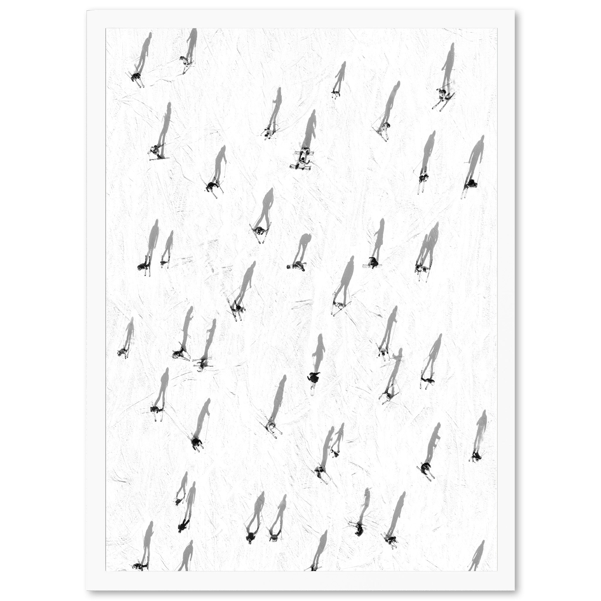 a black and white photo of skis on a white background