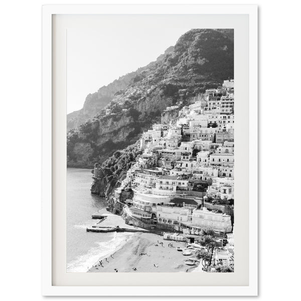 a black and white photo of a beach