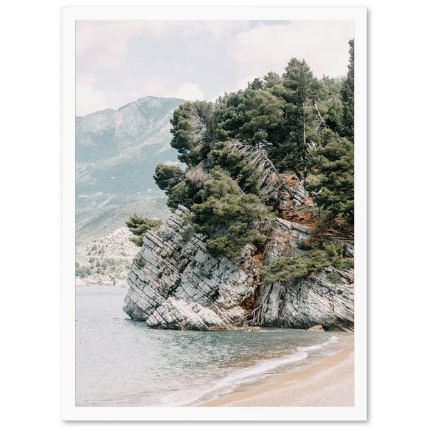 a picture of a rocky outcropping on a beach