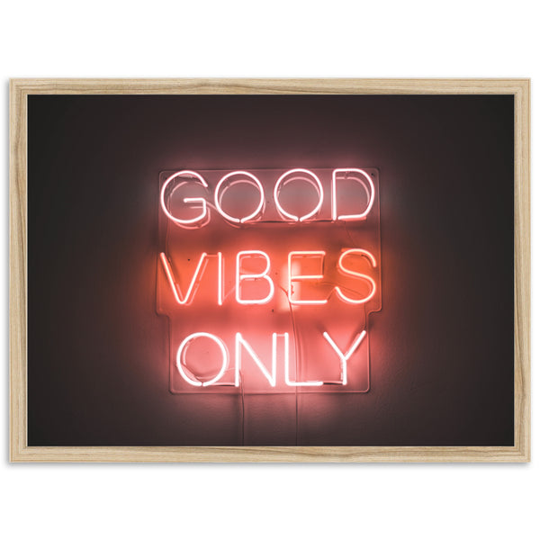 a neon sign that says good vibes only