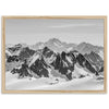 a black and white photo of a mountain range