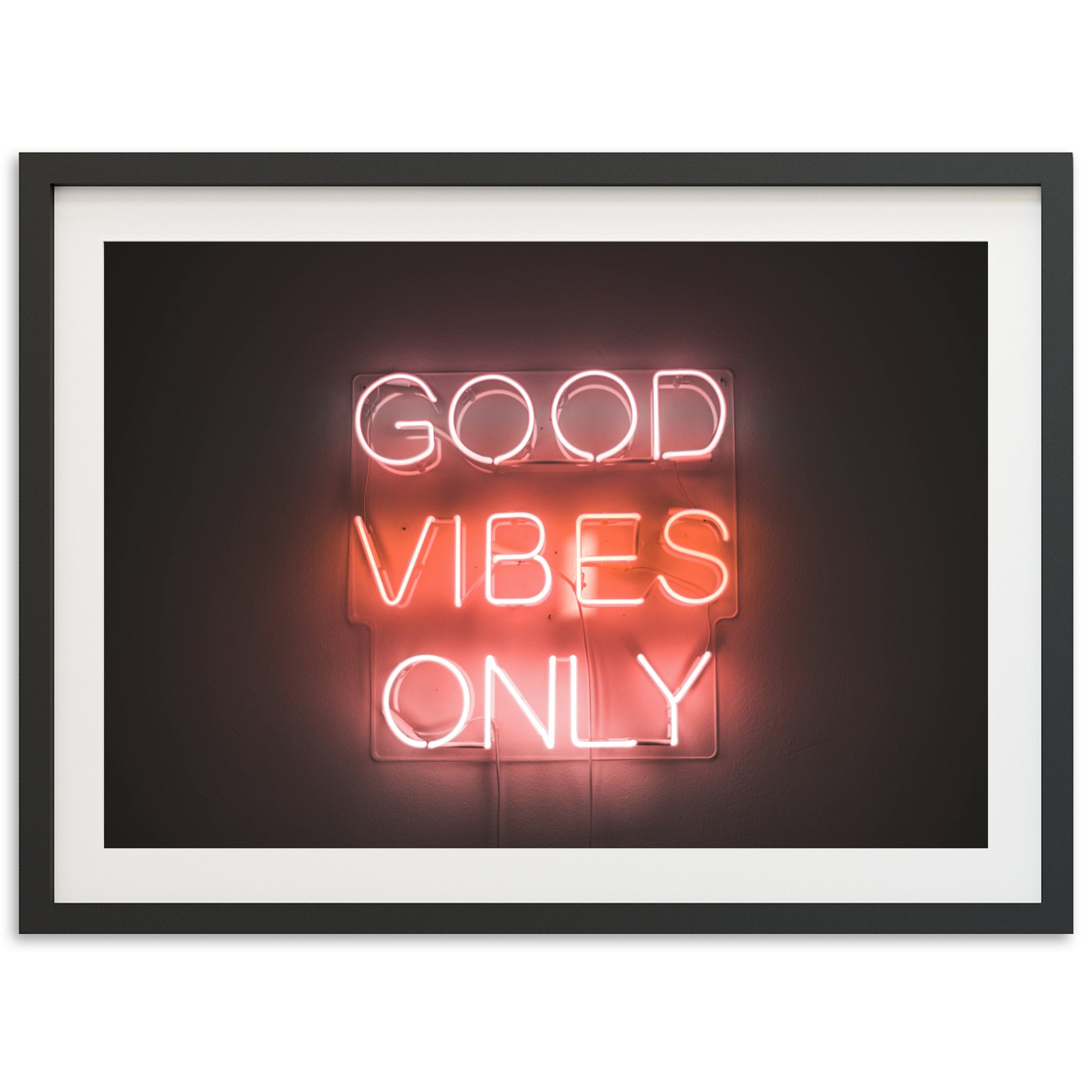 a neon sign that says good vibes only