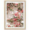 a picture of red flowers on a white wall