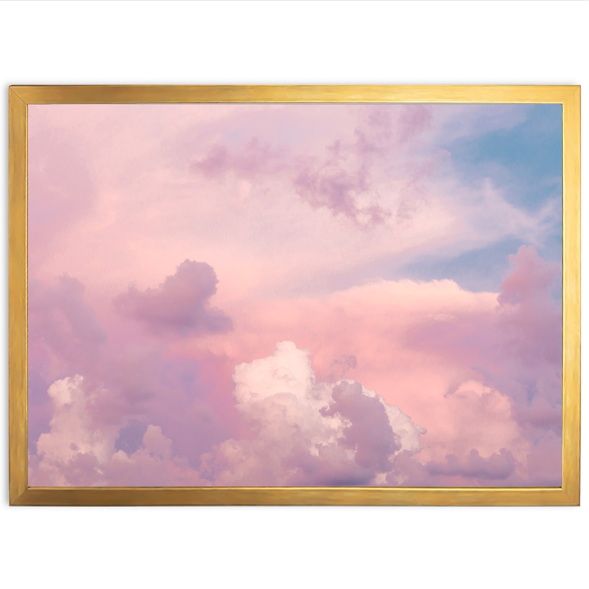 a picture of a pink and blue sky with clouds