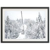 a black and white photo of a ski lift