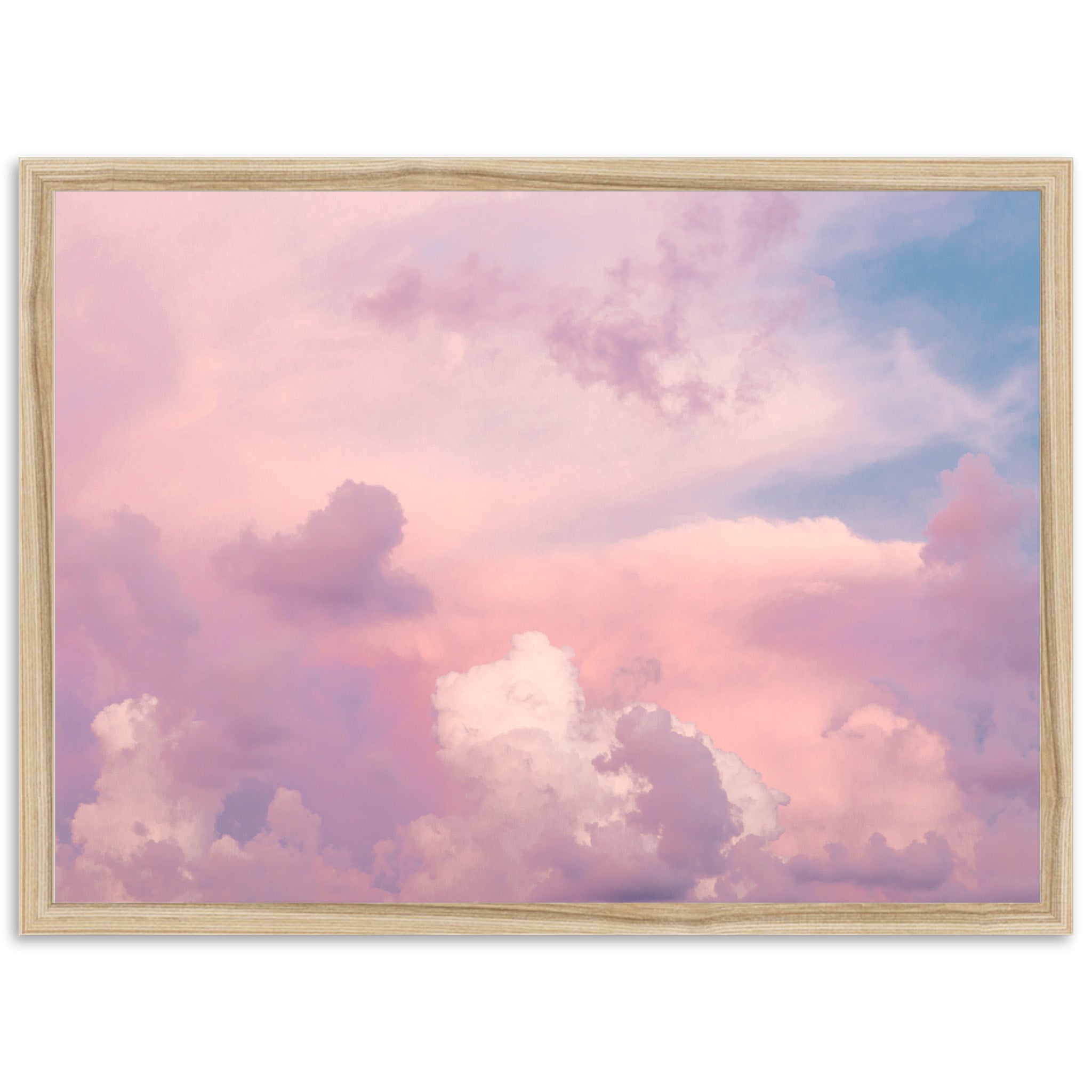 a picture of a pink and blue sky with clouds