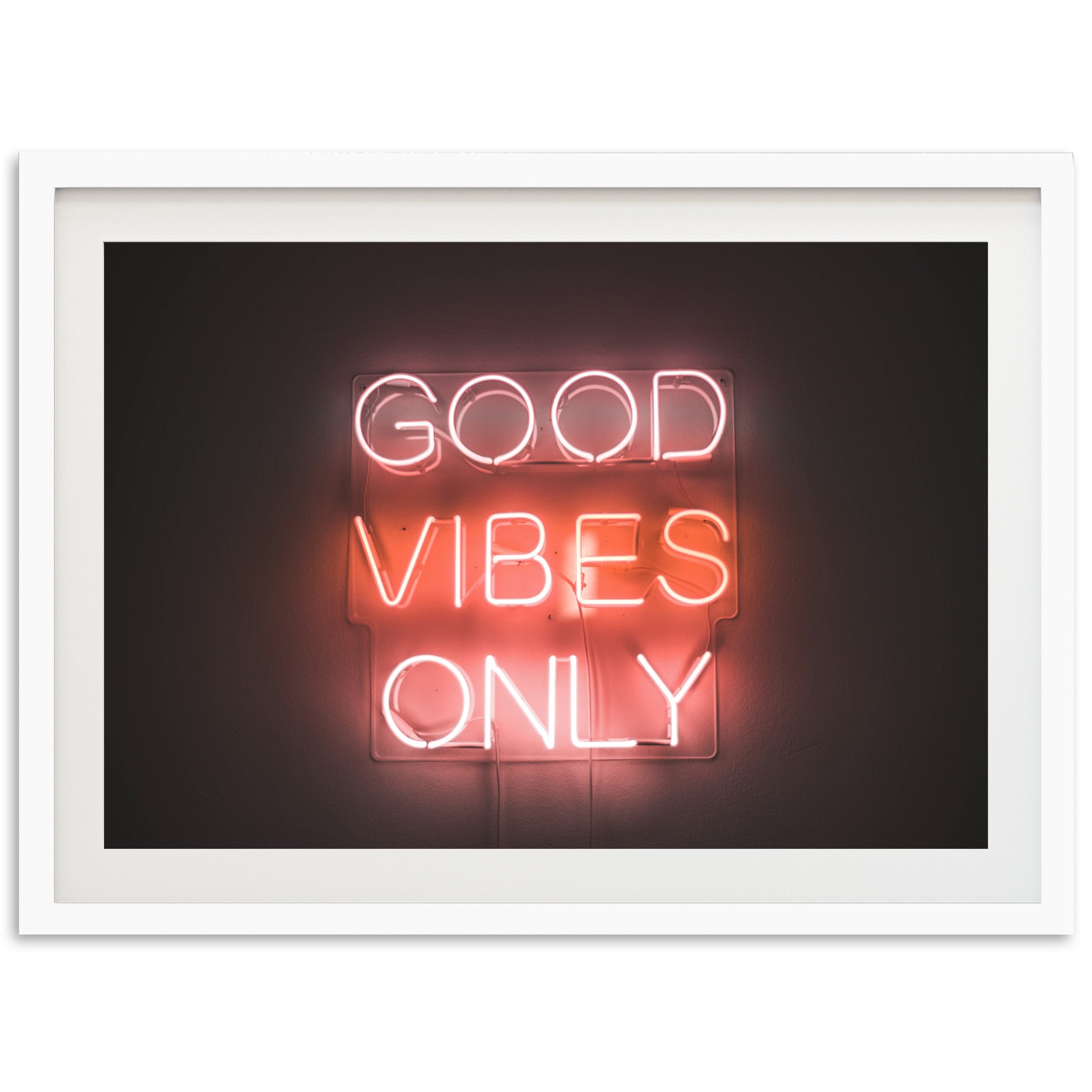 a neon sign that says good vibes only