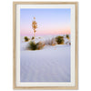 a framed photograph of a desert landscape