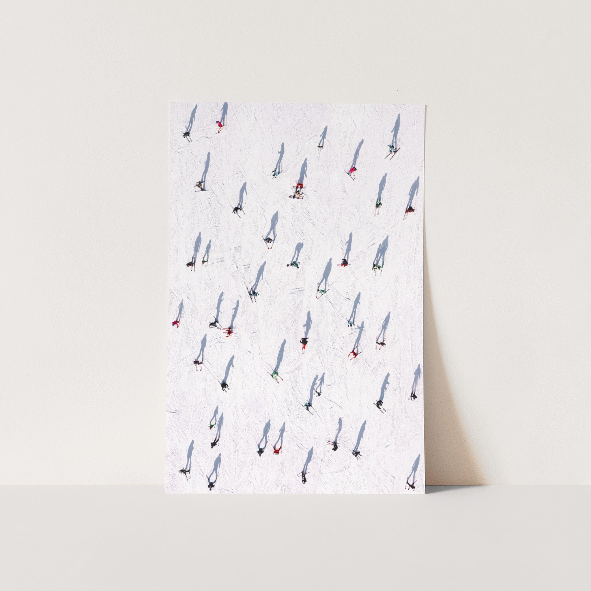 a card with a pattern of skis on it