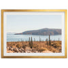 a picture of a desert landscape with a lake and mountains in the background