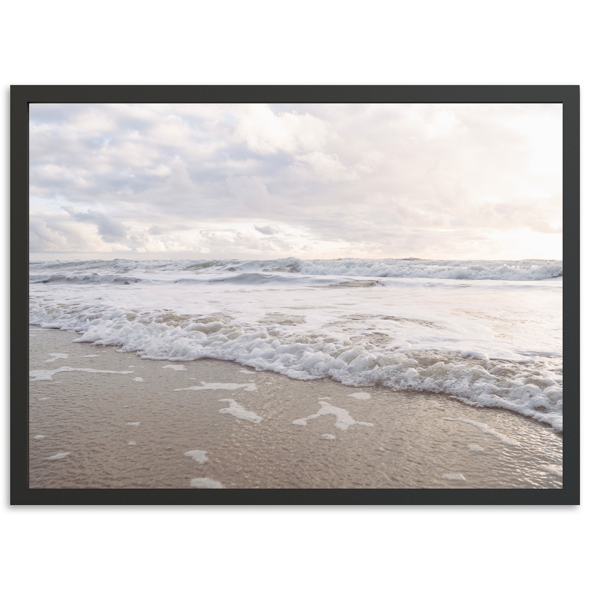 a picture of a beach with waves coming in