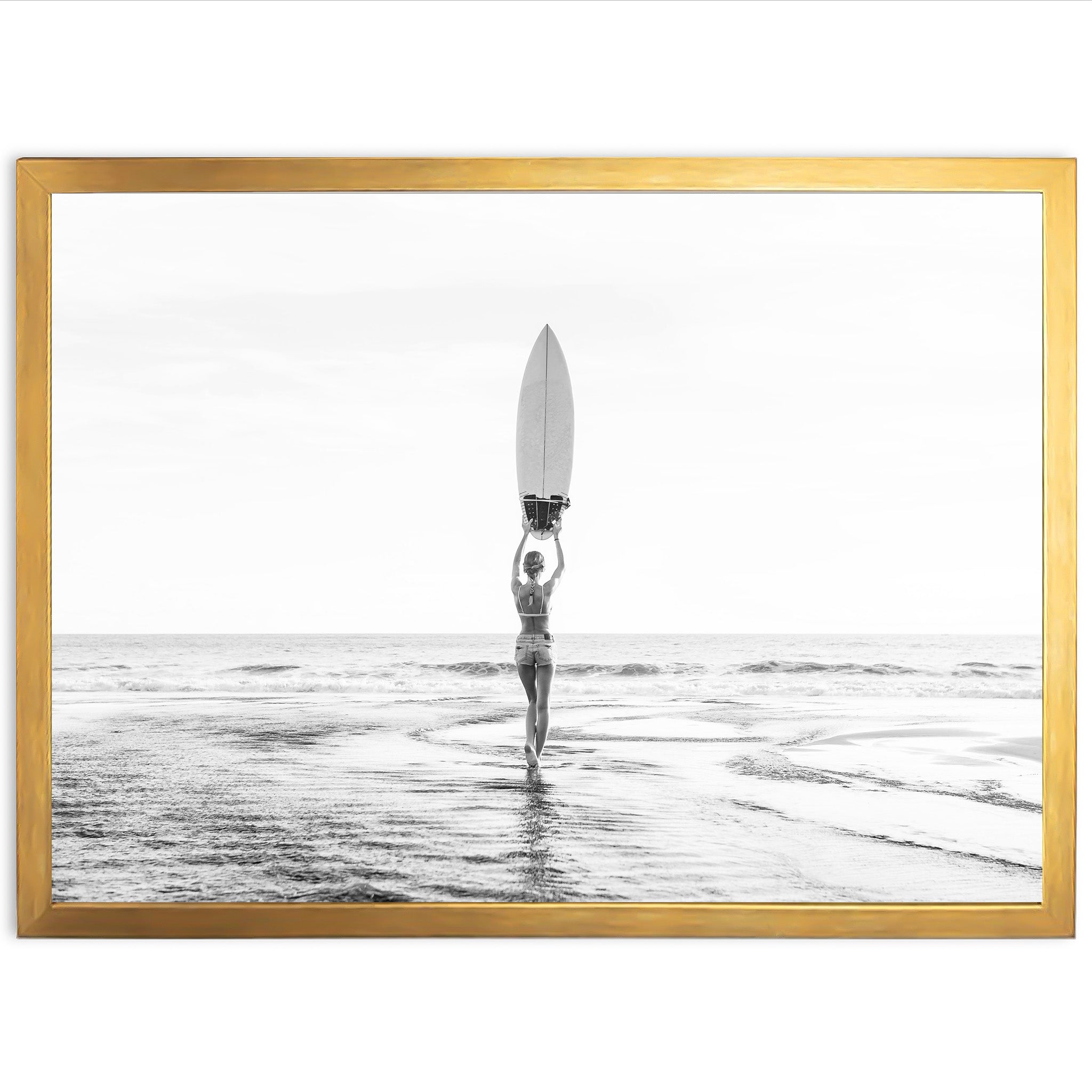 a person holding a surfboard on top of a body of water