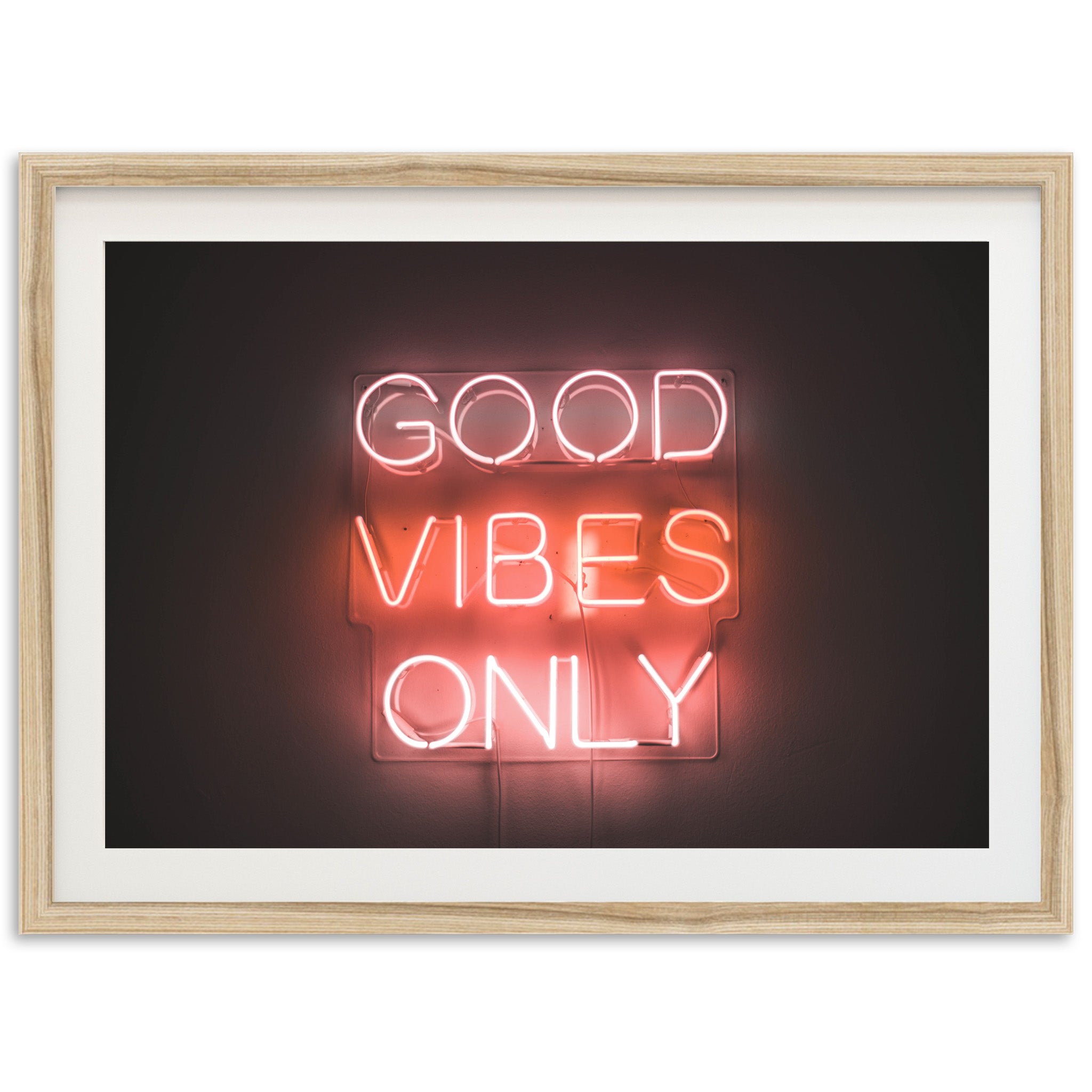 a neon sign that says good vibes only