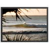 a person riding a wave on top of a surfboard