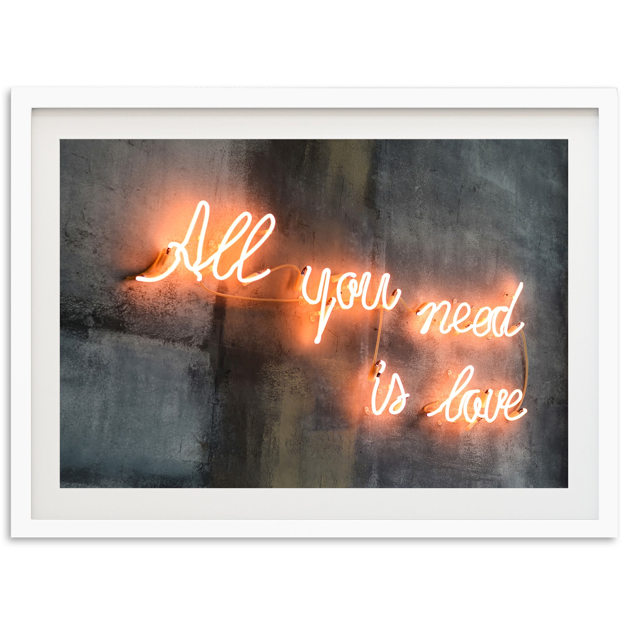 a neon sign that says all you need is love